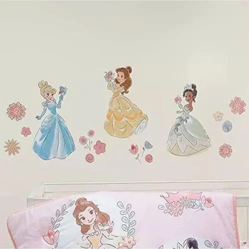 Disney Baby 20pc Princesses Peel Stick Wall Decals Easy Apply Cinderella Belle
